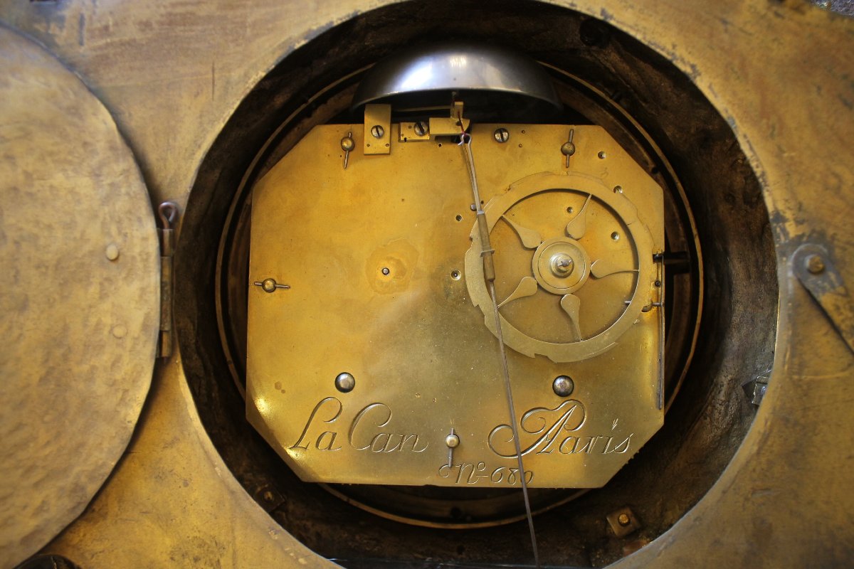 A Gilded Bronze Wall Clock From The Louis XVI Period, With The Dial Signed “lacan A Paris”-photo-6