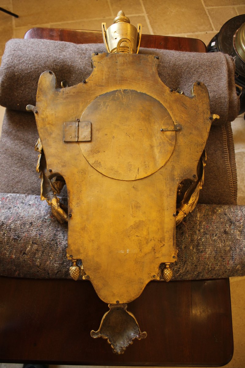 A Gilded Bronze Wall Clock From The Louis XVI Period, With The Dial Signed “lacan A Paris”-photo-7