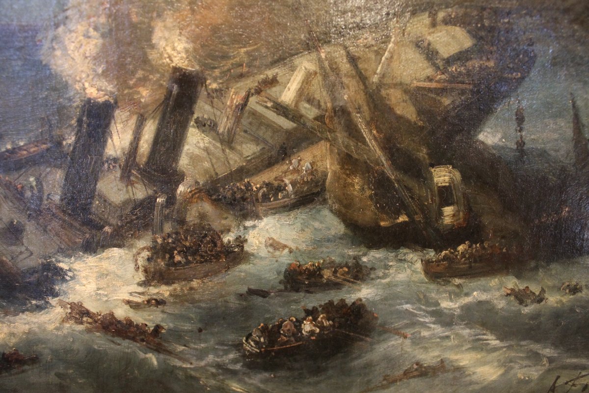 Foneche, André (1851–1942) – Shipwreck Scene-photo-3