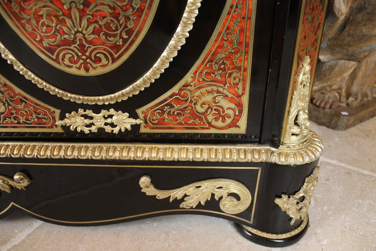 Counter-height Cabinet With Boulle Marquetry, Napoleon III Period-photo-2