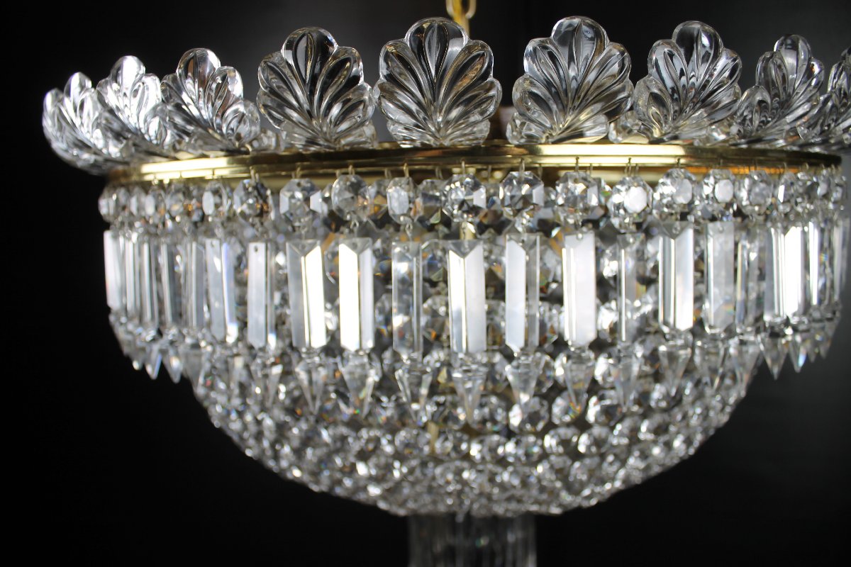 Baccarat – Important lustre plafonnier, circa 1900-photo-3
