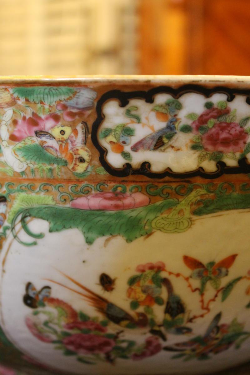 Importante Coupe En Porcelaine De Canton XIXème Siècle-photo-1