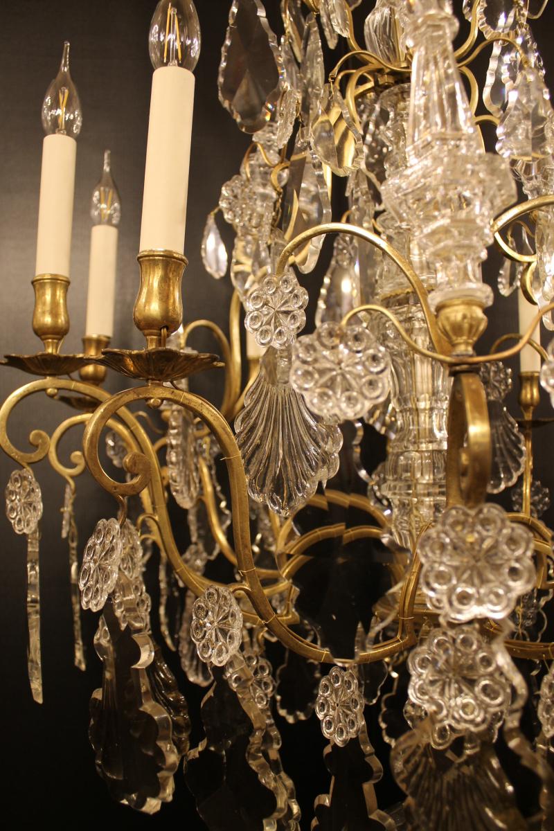 Lustre Cage Louis XV à Neuf Lumières , époque XVIIIème Siècle-photo-6