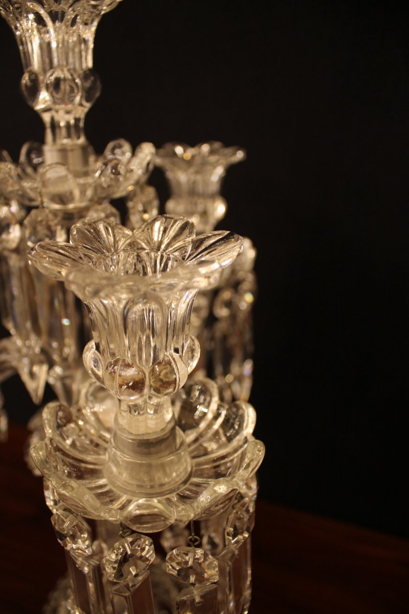 Pair Of Candelabra With Four Baccarat Crystal Lights-photo-3