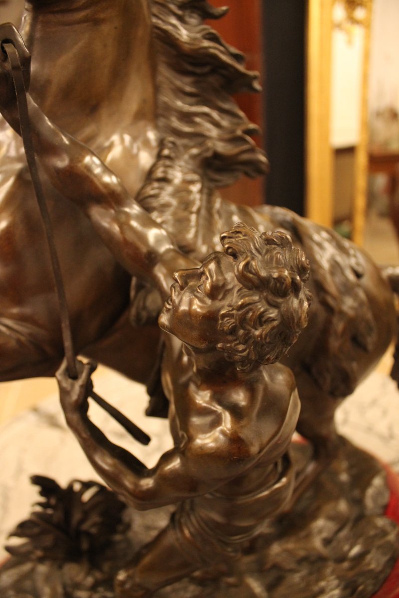 Cheval De Marly, Important Bronze d'Après Guillaume Coustou-photo-4