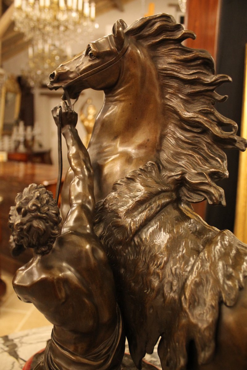 Cheval De Marly, Important Bronze d'Après Guillaume Coustou-photo-4