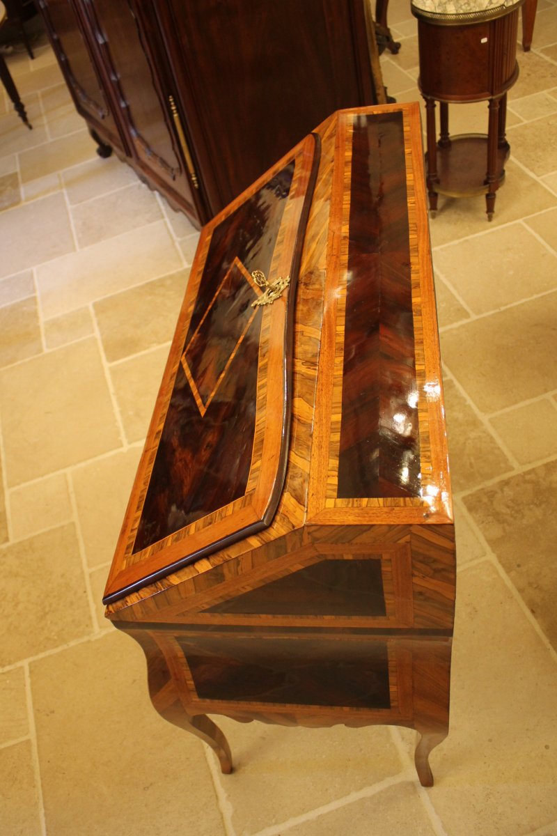 Inlaid Slope Desk, Work From Dauphiné, Louis XV Period-photo-3