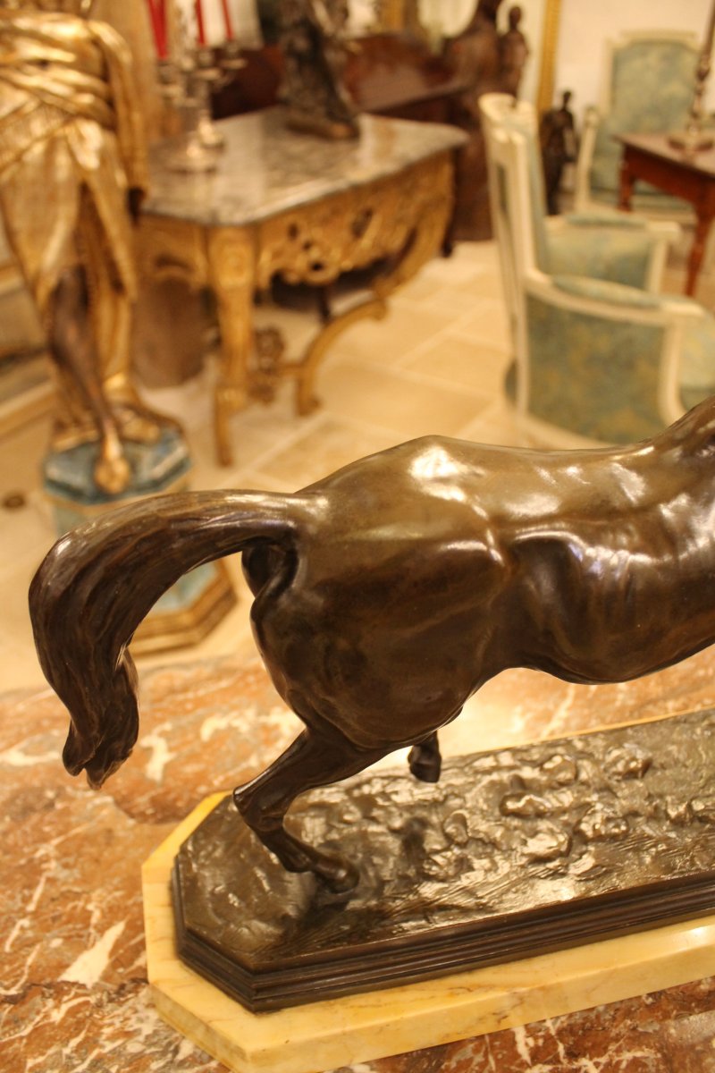 l'étalon - Sculpture En Bronze De Louis Vidal (1831-1892)-photo-4