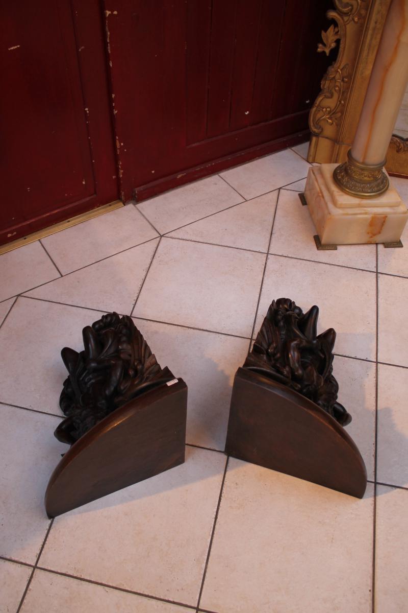 Pair Of Consoles Corner Walnut-photo-4