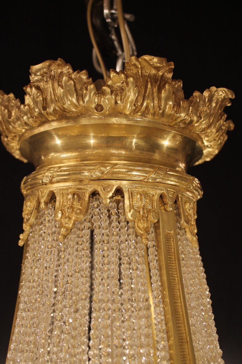 Lustre Montgolfière De Style Louis XVI, Fin XIXème Siècle-photo-4