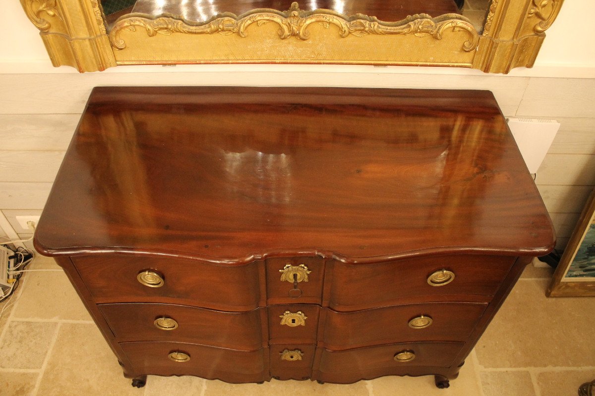 Commode De Port Nantaise Louis XV En Acajou Massif-photo-2