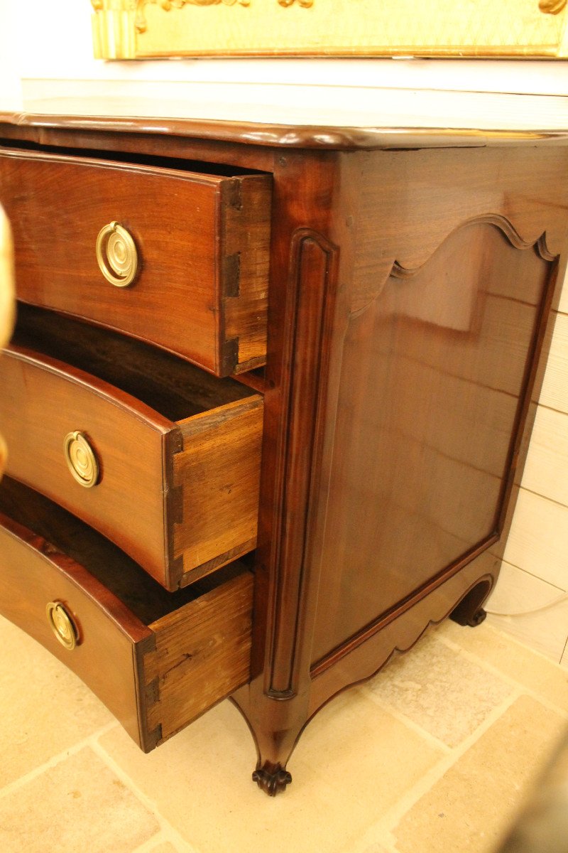 Commode De Port Nantaise Louis XV En Acajou Massif-photo-1