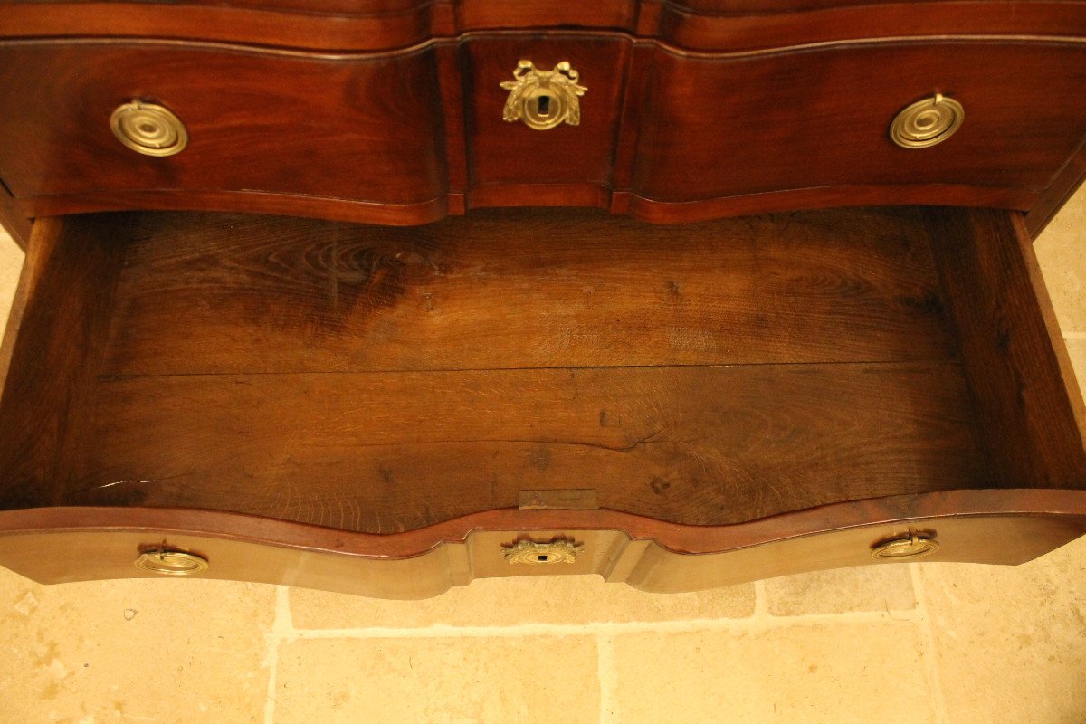 Commode De Port Nantaise Louis XV En Acajou Massif-photo-3