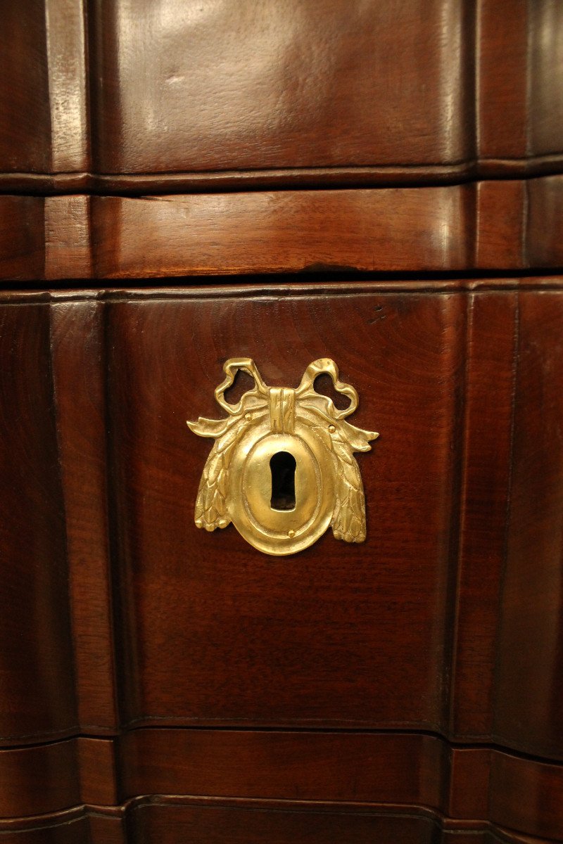 Commode De Port Nantaise Louis XV En Acajou Massif-photo-6