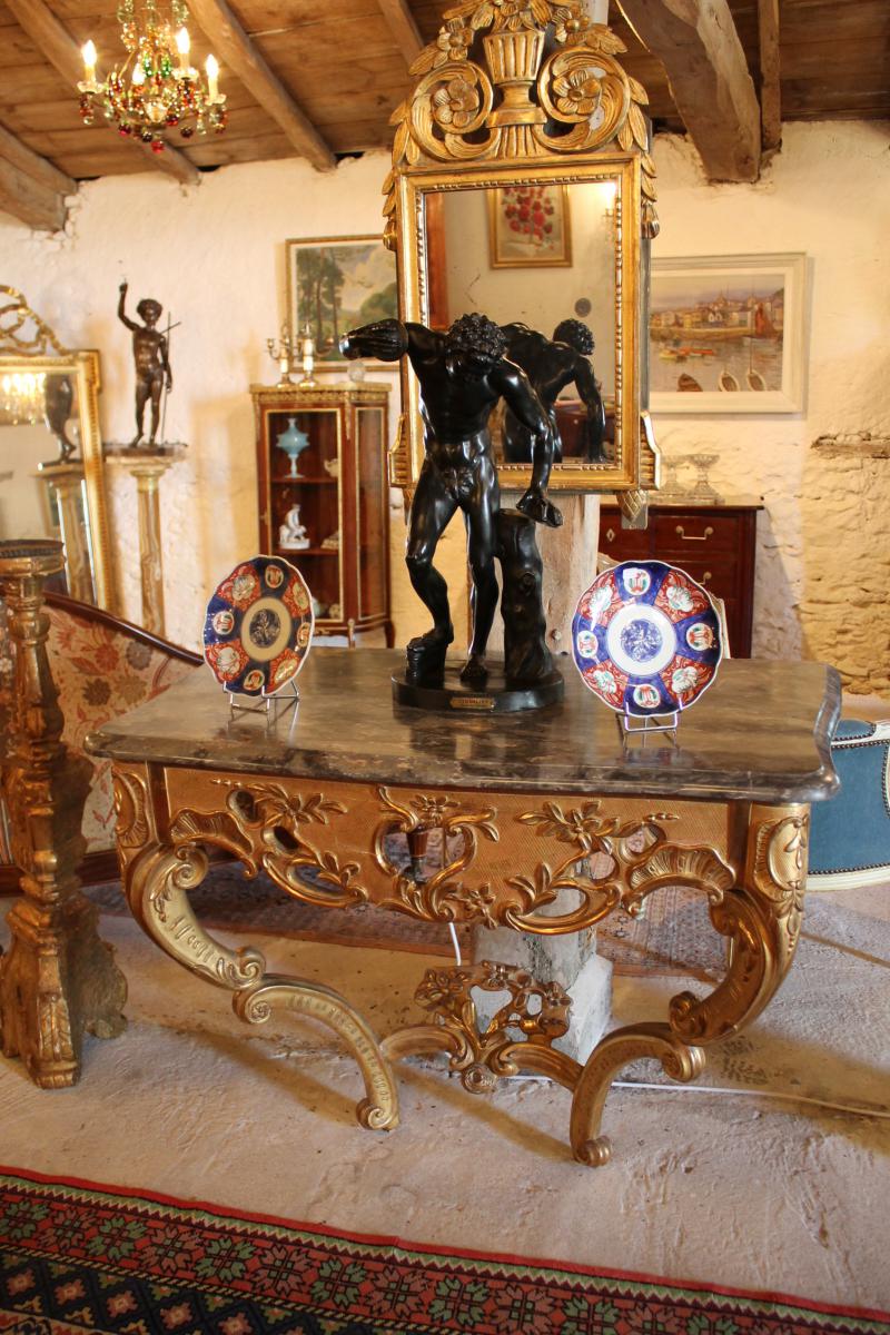 Console d'époque Louis XV En Bois Doré