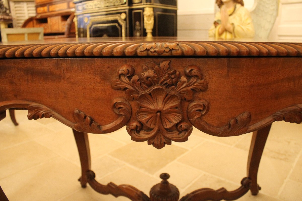 Louis XV Rocaille Style Mahogany Office Table, Napoleon III Period-photo-3