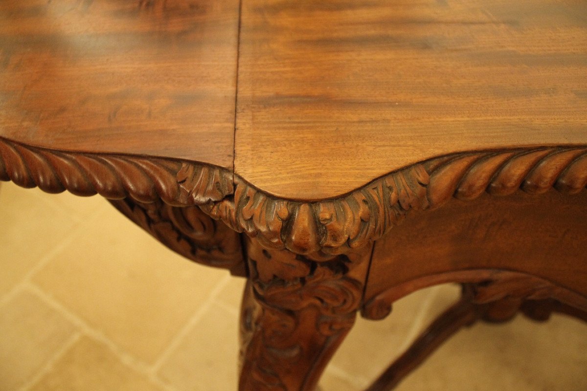 Louis XV Rocaille Style Mahogany Office Table, Napoleon III Period-photo-4