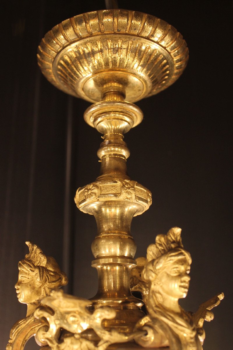 Mazarin Chandelier In Gilt Bronze With 12 Lights Nineteenth Century-photo-2