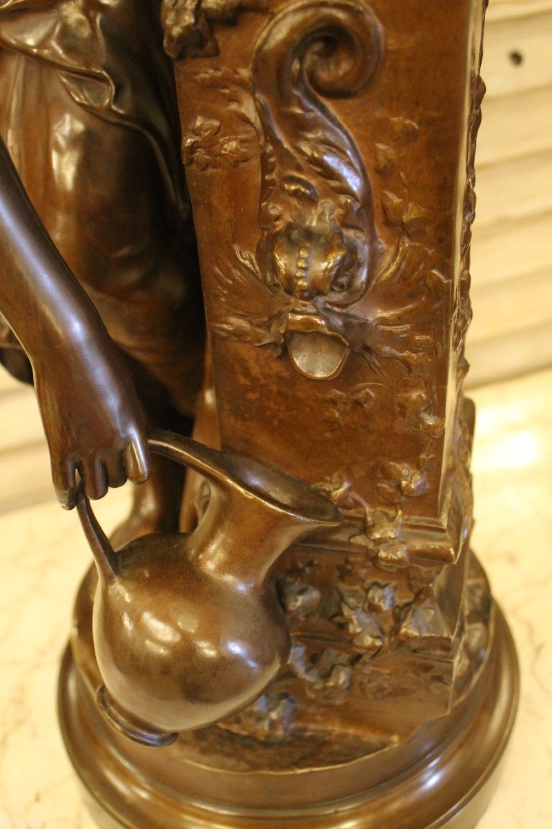 At La Fontaine - Bronze By Paul Armand Bayard De La Vingtrie (1846-1900)-photo-4