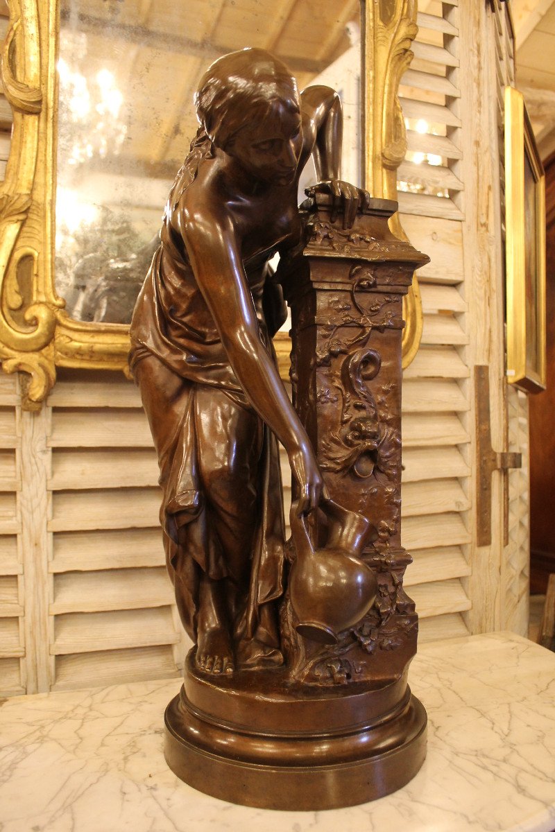 At La Fontaine - Bronze By Paul Armand Bayard De La Vingtrie (1846-1900)