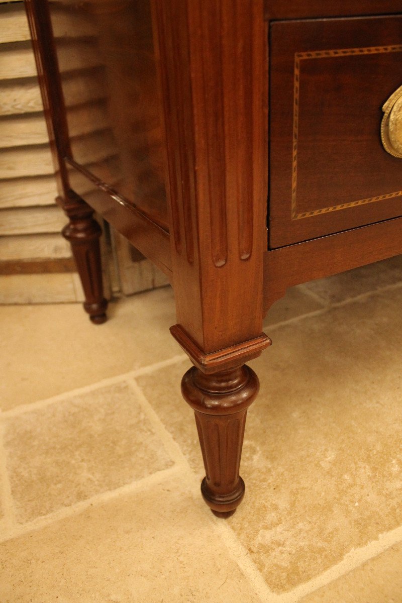 Louis XVI Commode In Solid Mahogany, Bordeaux, XVIIIth Century-photo-4