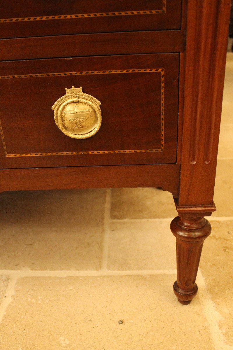 Louis XVI Commode In Solid Mahogany, Bordeaux, XVIIIth Century-photo-7
