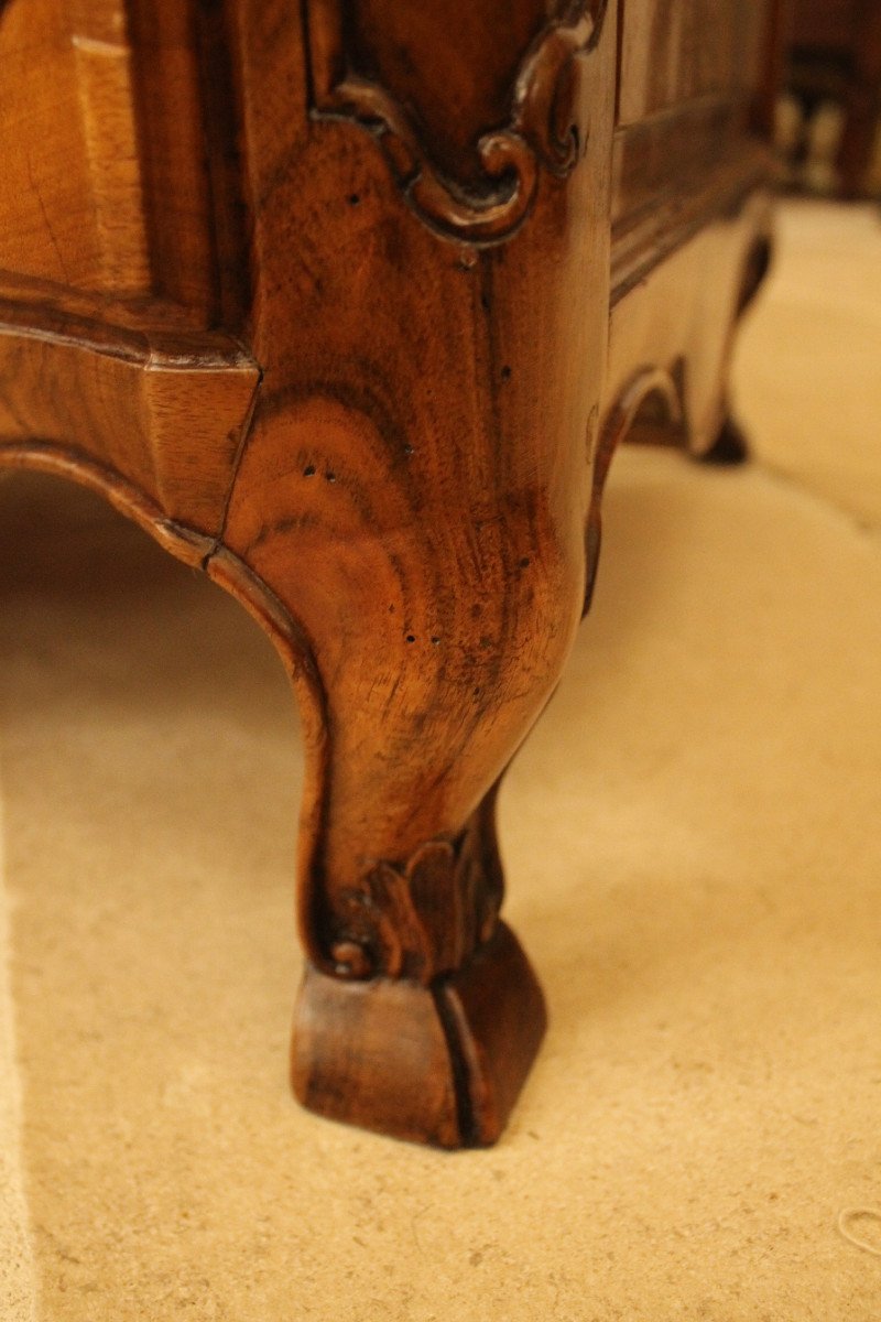 Small Louis XV Commode In Walnut, Provincial Work-photo-3