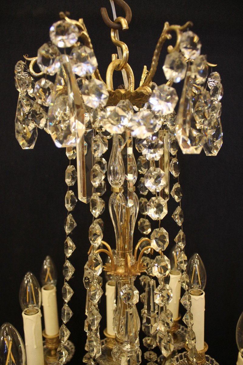 Chandelier In Bronze And Baccarat Crystal, Napoleon III Period-photo-3