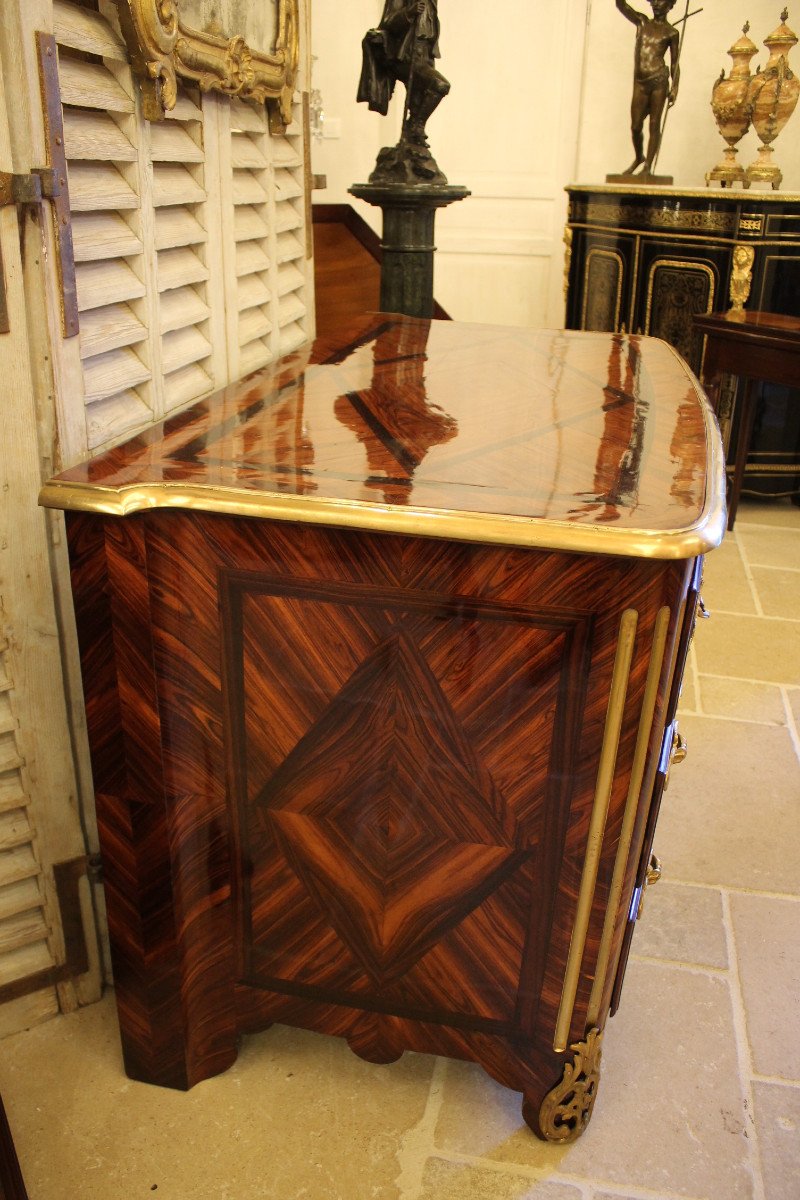 Chest Of Drawers Inlaid With Violet Wood, Regency Period-photo-2