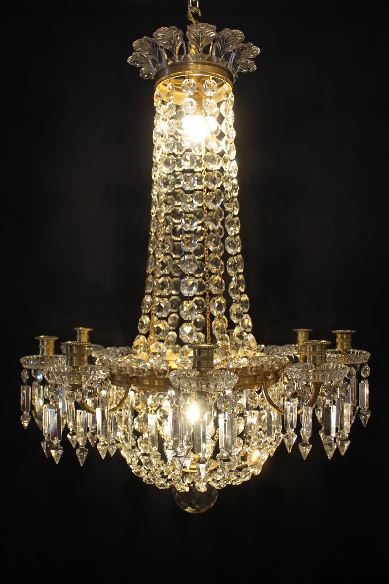Baccarat - Crystal Hot Air Balloon Chandelier, Late 19th Century-photo-3