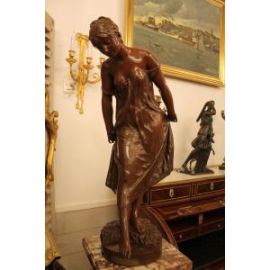 Jean Jules Cambos (1828-1917) - Bather, Important Bronze Sculpture