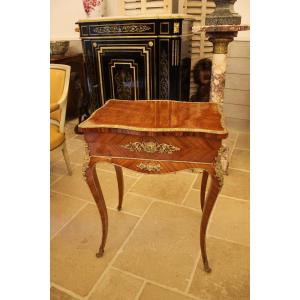 Louis XV Style Worker Inlaid With Rosewood, Late 19th Century