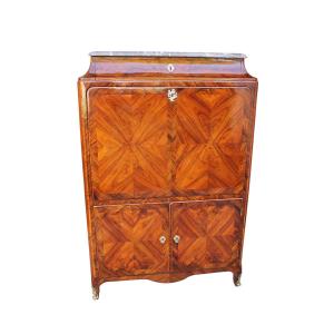 Louis XV Period Secretary Inlaid With Violet Wood And Rosewood