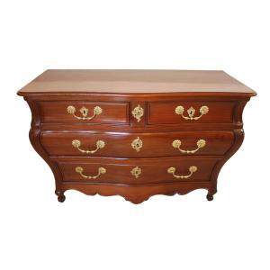 Commode tombeau en acajou massif, Bordeaux époque Louis XV