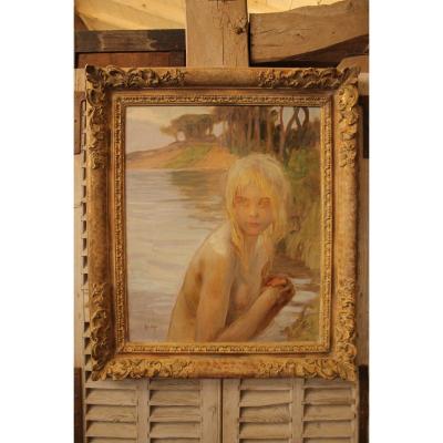 Chabas Paul Emile (1869-1937) - The Bather, Oil On Canvas