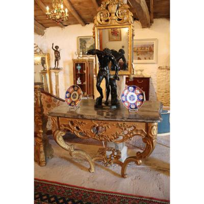 Console d'époque Louis XV En Bois Doré