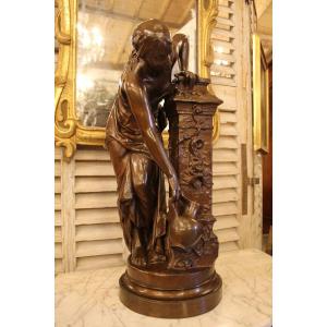 At La Fontaine - Bronze By Paul Armand Bayard De La Vingtrie (1846-1900)
