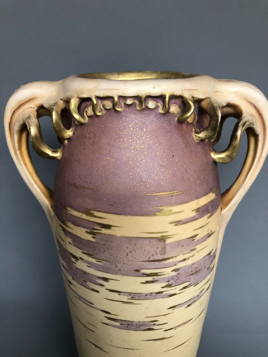 Porcelain Vase - Amphora - Rstk Teplitz Turn - Bohemia - Austria-photo-4