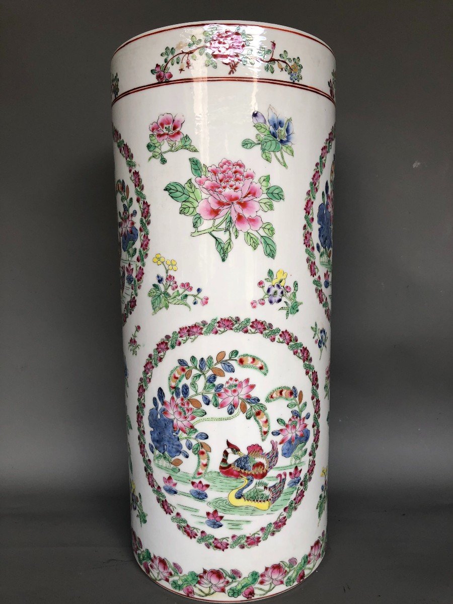Vase Rouleau - Porcelaine De Chine - XXème 