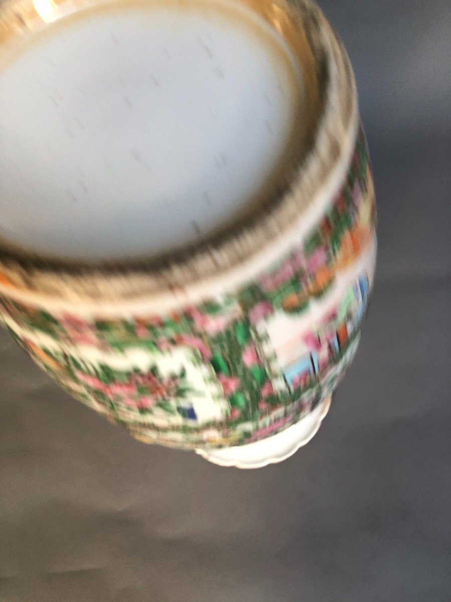 Vase En Porcelaine De Canton - Chine Fin XIXème-photo-1