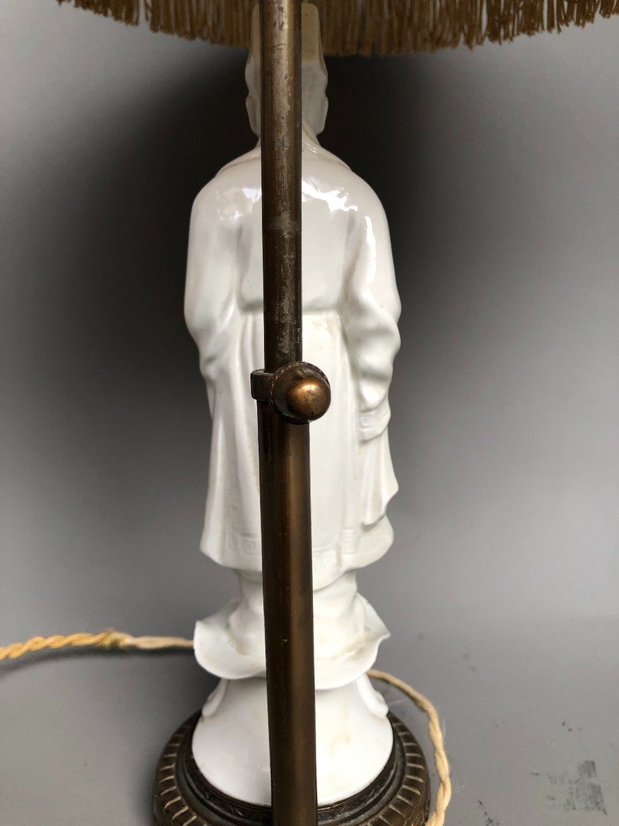 Lampe d'époque Fin XIXème - Porcelaine chinoise Blanc De Chine XIXème-photo-1