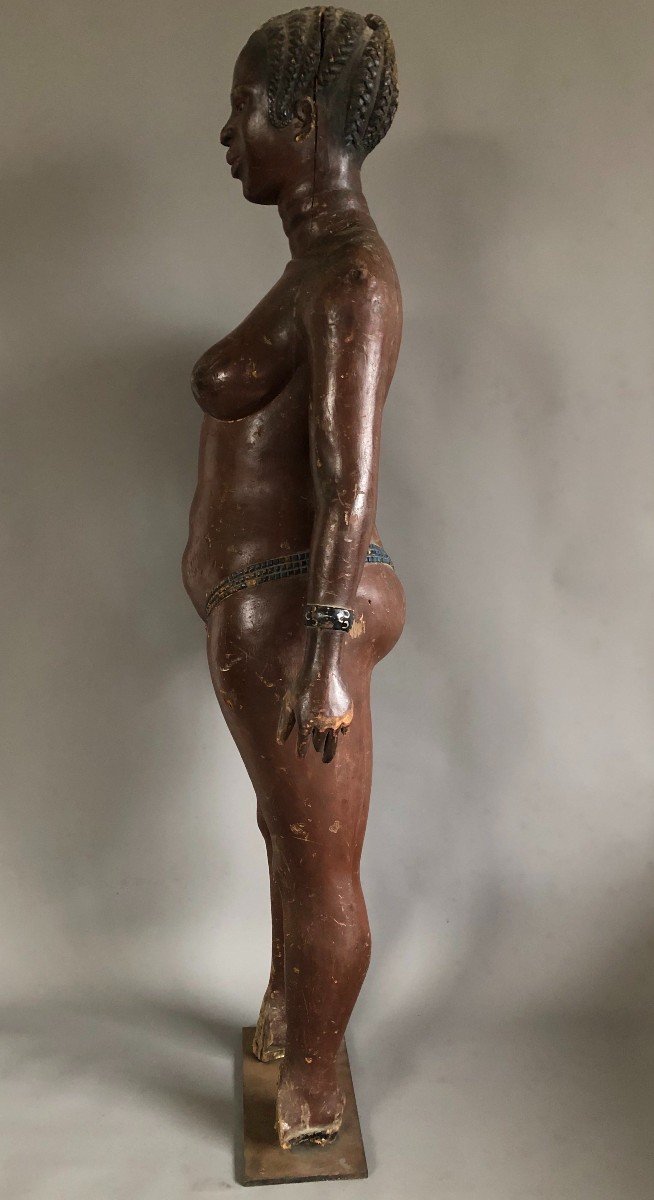 Life Size Sculpture - Black Woman - Museum Of Peoples' History - 19th Century-photo-2