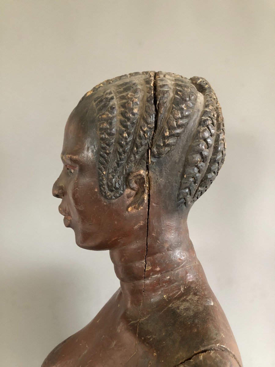 Life Size Sculpture - Black Woman - Museum Of Peoples' History - 19th Century-photo-3