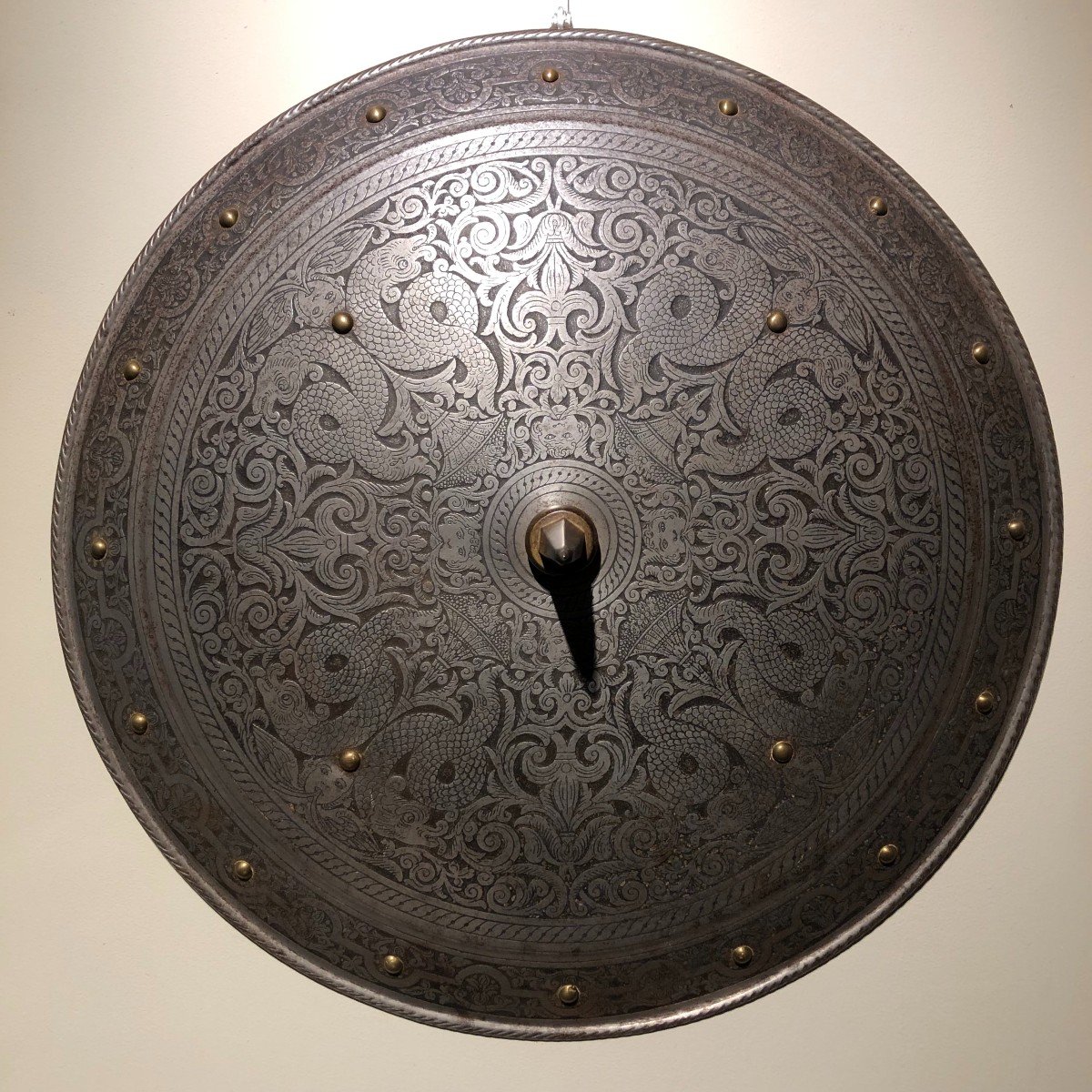 Large 19th Century Decorative Shield - Iron Round - Renaissance Italy