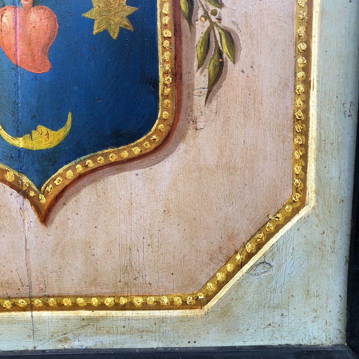 Peinture XVIIIème - Italie - Armoiries, Blason Ou Arme -photo-1