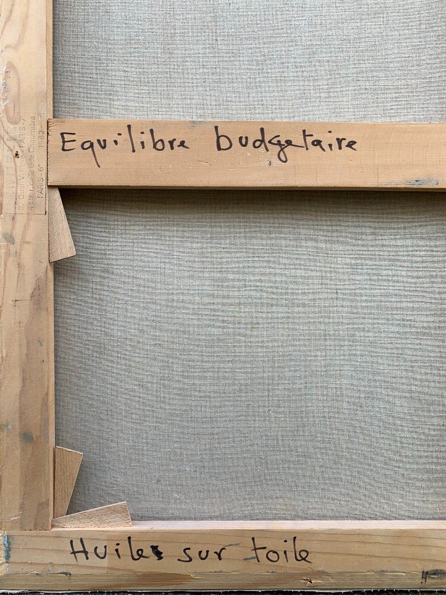 Dominique Mulhem (1952) - Huile Sur Toile - Equilibre Budgétaire - Galets -photo-1