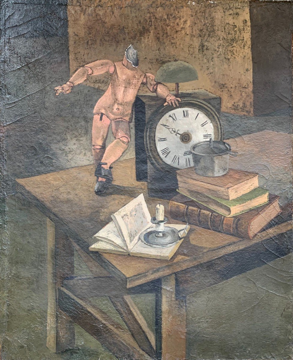 Jean-pierre Dulucq (1942-2019) - Surrealist Still Life With A Doll - Circa 1960