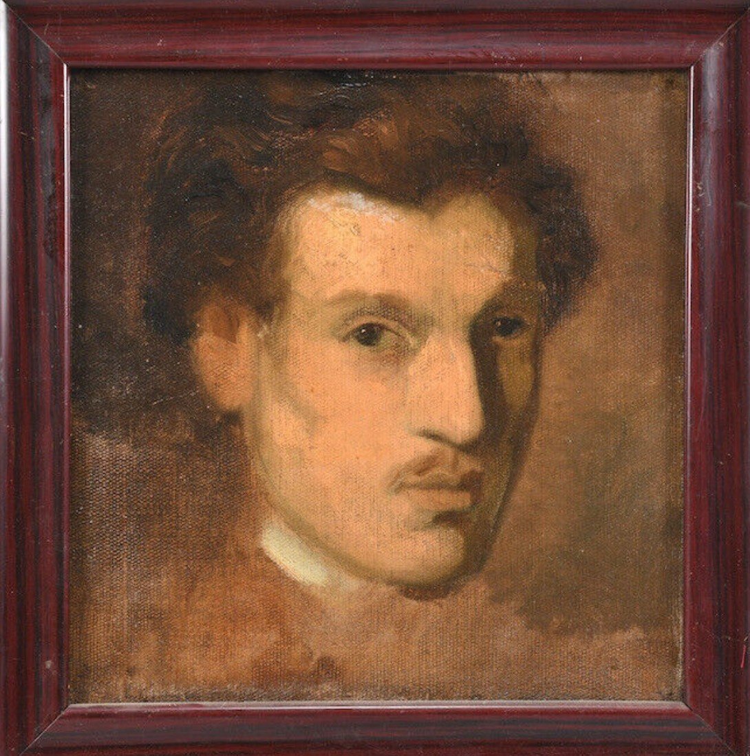 Oil On Canvas - Portrait Of A Man Late 19th Century -photo-2