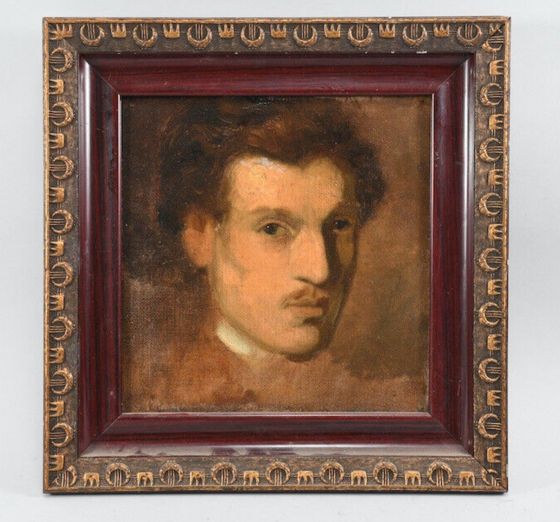 Oil On Canvas - Portrait Of A Man Late 19th Century -photo-3