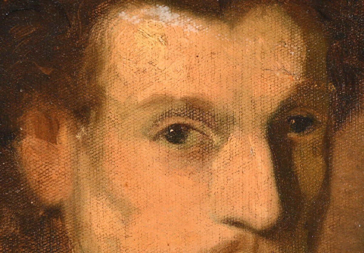 Oil On Canvas - Portrait Of A Man Late 19th Century -photo-2